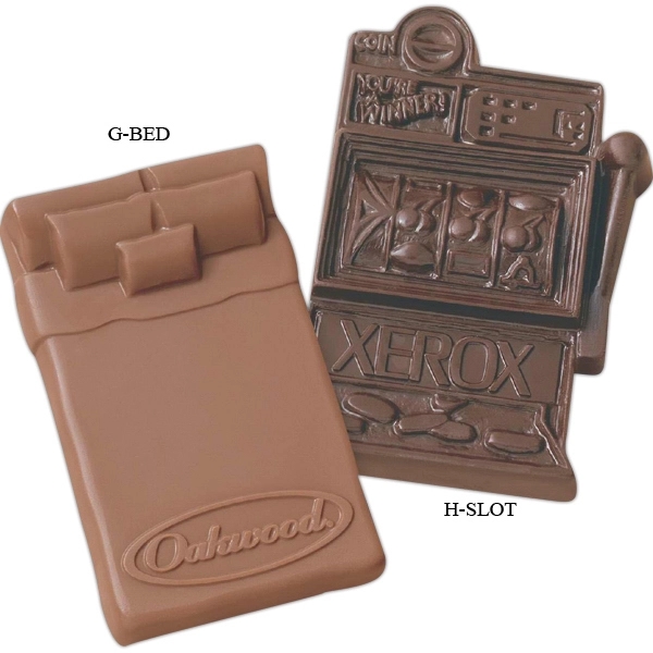 Chocolate molded bed in gift box, 2.5 oz.... from ASI 44900 NC Custom (CI/Lanco) / Chocolate Inn