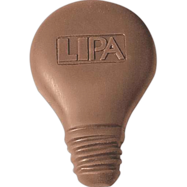 Cello wrapped, 1 oz. molded chocolate light bulb.... from ASI 44900 NC Custom (CI/Lanco) / Chocolate Inn