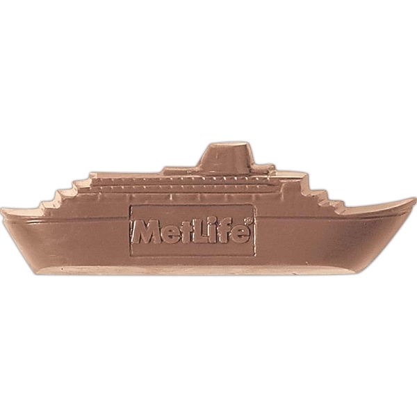 Molded chocolate cruise ship, 2.5 oz. in gold gift box with... from ASI 44900 NC Custom (CI/Lanco) / Chocolate Inn/Taylor & Grant