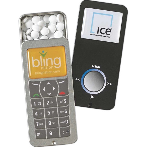 Technology shaped tin filled with mints.... from ASI 44900 NC Custom (CI/Lanco)