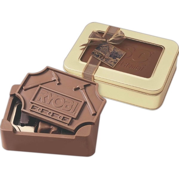 Small 10 oz. chocolate tool box filled with chocolate hammers and... from ASI 44900 NC Custom (CI/Lanco) / Chocolate Inn