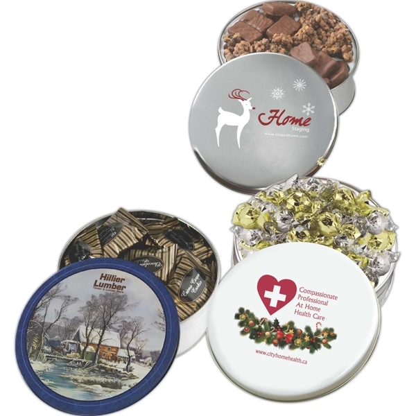 Collector tin filled with jumbo cashews and deluxe mixed nuts, 10... from ASI 44900 NC Custom (CI/Lanco) / Lanco