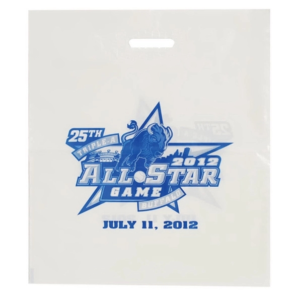 Plastic tote bag with 1.75 mil. gauge Air Tuff™, with bottom... from ASI 92480 Uniflex / U F