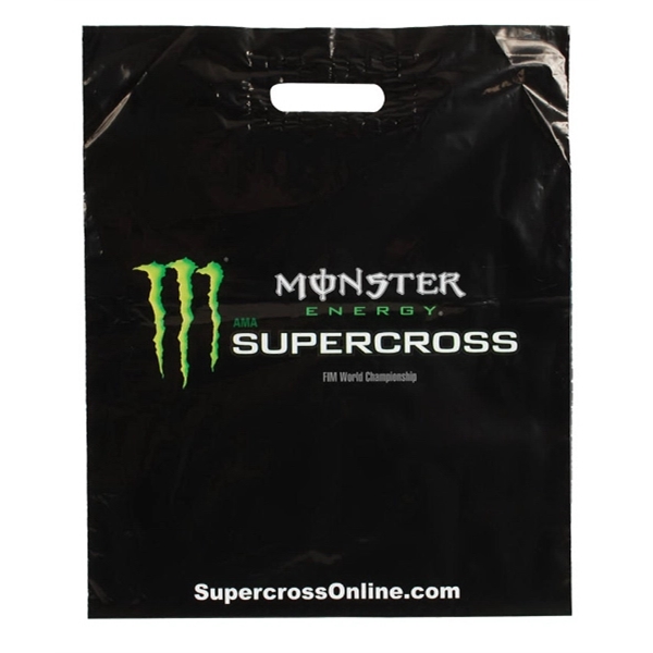 Plastic tote bag with 1.75 mil. gauge Air Tuff™, with bottom... from ASI 92480 Uniflex / U F