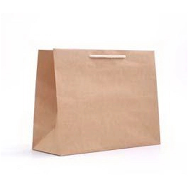 Tan Kraft 13" x 5" x 10" tote bag with pinstriped... from ASI 92480 Uniflex / U F