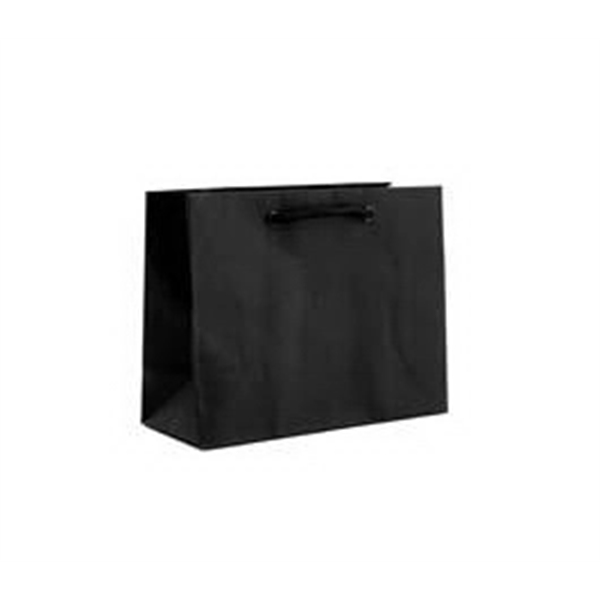 Black 9" x 7" tote bag with macrame handles, grommets and... from ASI 92480 Uniflex / U F