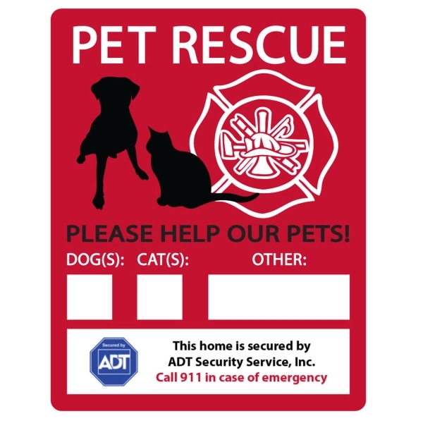 3 1/2" x 4 1/2" pet emergency rescue window decal in... from ASI 92980 WOV-IN® / Promopet