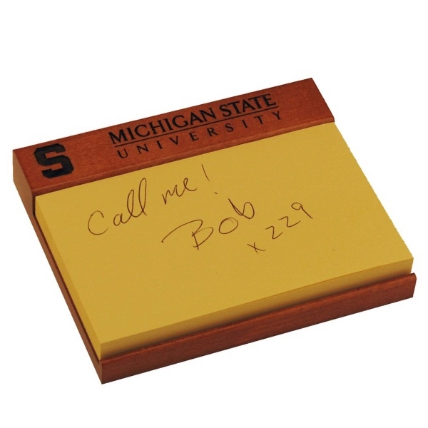 Solid wood memo pad holder with 100 sheets of self-adhesive note... from ASI 88156 Solid Dimensions Inc / Solid Dimensions Line