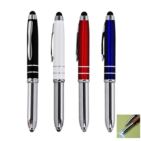 3-in-1 LED Light Metal Cap Off Ballpoint Stylus Pen... from ASI 31517 Admart Products / Admart Line