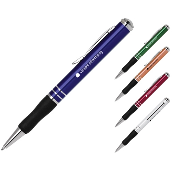 Twist action aluminum ballpoint pen with Laquer and Metallic Colored Barrels... from ASI 40544 Binaco / Binaline