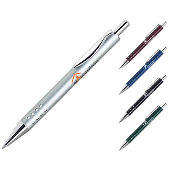Aluminum click action ballpoint pen with chrome clip and accents.... from ASI 40544 Binaco / Binaline