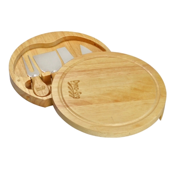 Cheese set includes four wide handled rubberwood utensils and swivel board.... from ASI 40544 Binaco / Binaline