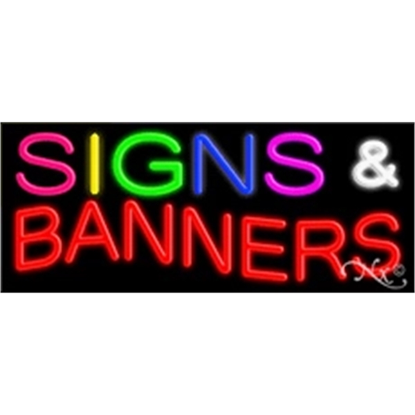 13" x 32" x 3" neon sign, mounted on an unbreakable... from ASI 30442 Above & Beyond Advertising Products / PromoAdLine