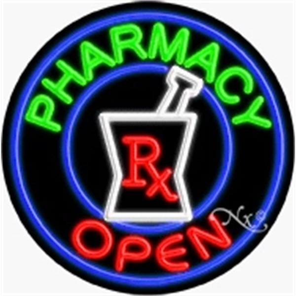 26" x 26" x 3" neon sign with open.... from ASI 30442 Above & Beyond Advertising Products / PromoAdLine