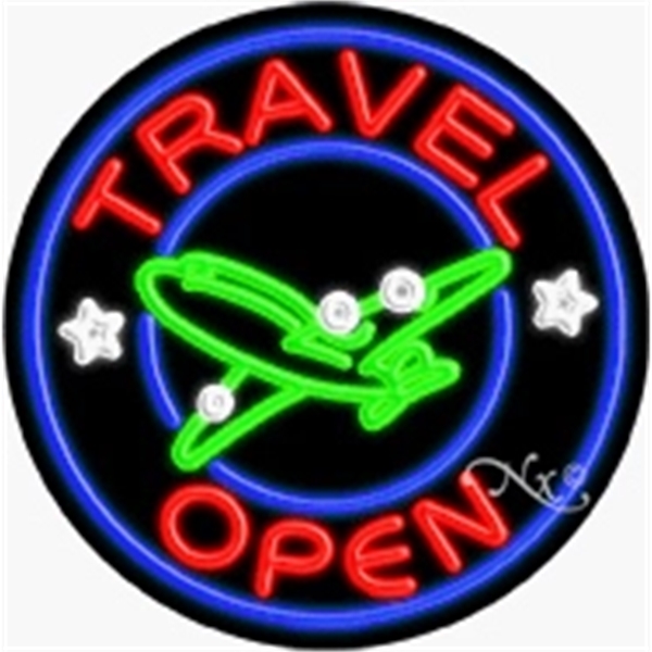 26" x 26" x 3" neon sign with open.... from ASI 30442 Above & Beyond Advertising Products / PromoAdLine