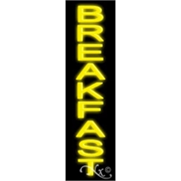 29" x 8" x 3" Breakfast neon sign, mounted on an... from ASI 30442 Above & Beyond Advertising Products / PromoAdLine
