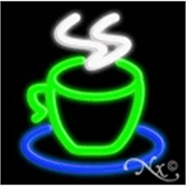 17" x 17" x 3" Coffee Cup logo economic neon sign,... from ASI 30442 Above & Beyond Advertising Products / PromoAdLine