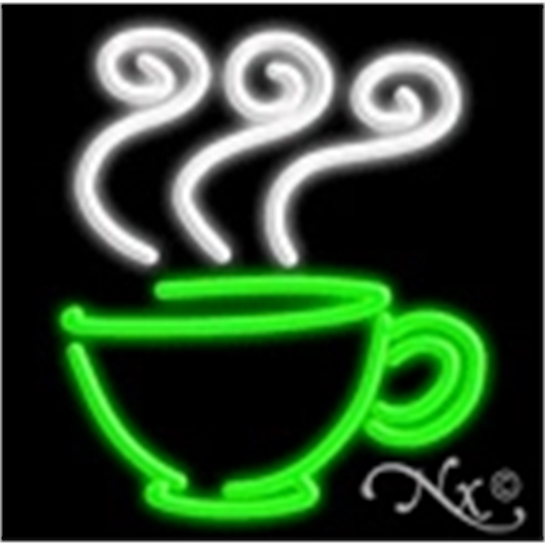 17" x 17" x 3" Coffee Cup logo economic neon sign,... from ASI 30442 Above & Beyond Advertising Products / PromoAdLine