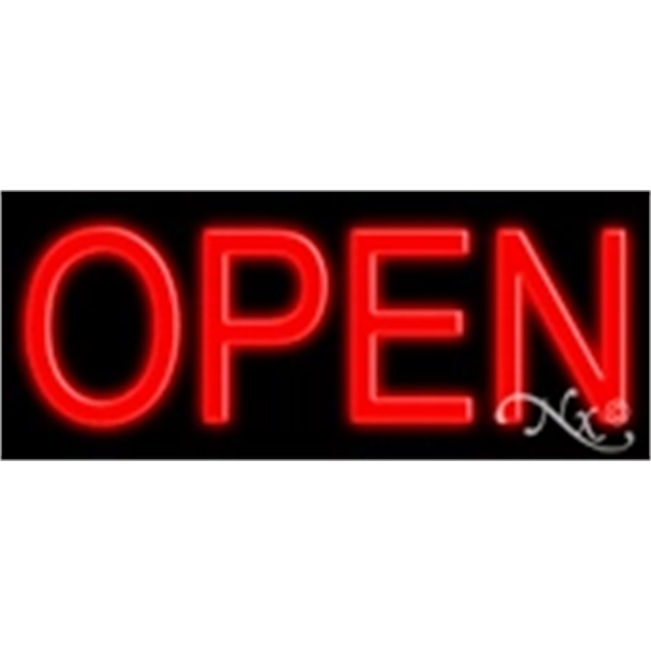 10" x 24" x 3" Open economic neon sign, mounted on... from ASI 30442 Above & Beyond Advertising Products / PromoAdLine
