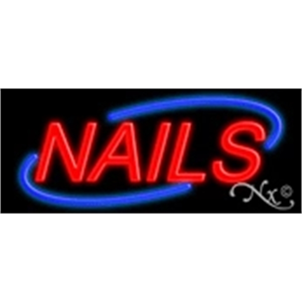 10" x 24" x 3" Nails economic neon sign, mounted on... from ASI 30442 Above & Beyond Advertising Products / PromoAdLine