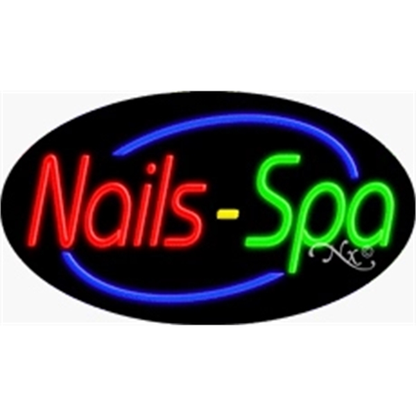 17" x 30" x 3" oval-shaped neon sign with flashing lights;... from ASI 30442 Above & Beyond Advertising Products / PromoAdLine