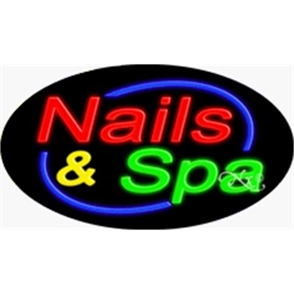 17" x 30" x 3" oval-shaped neon sign with flashing lights;... from ASI 30442 Above & Beyond Advertising Products / PromoAdLine