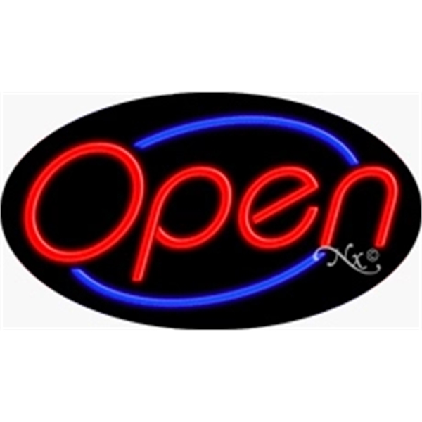 17" x 30" x 3" oval-shaped neon sign with flashing lights;... from ASI 30442 Above & Beyond Advertising Products / PromoAdLine