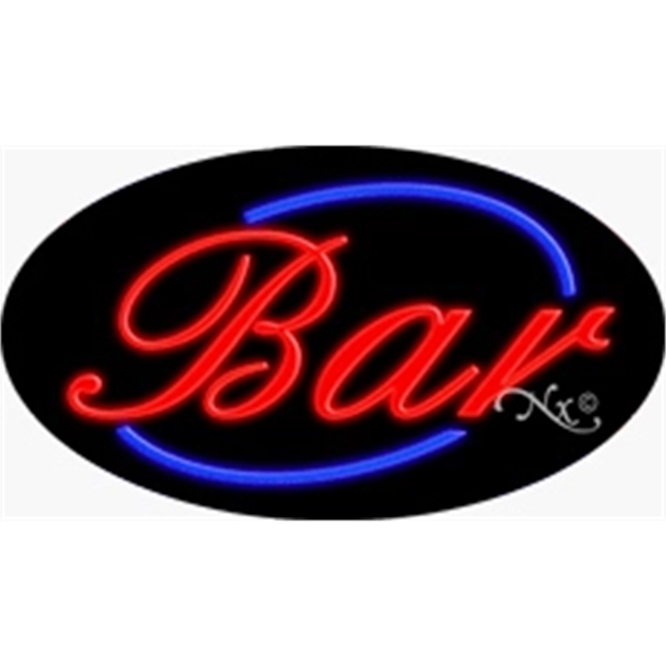 17" x 30" x 3" oval-shaped neon sign with flashing lights;... from ASI 30442 Above & Beyond Advertising Products / PromoAdLine