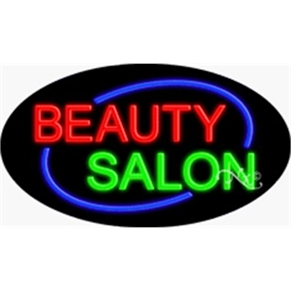 17" x 30" x 3" oval-shaped neon sign with flashing lights;... from ASI 30442 Above & Beyond Advertising Products / PromoAdLine