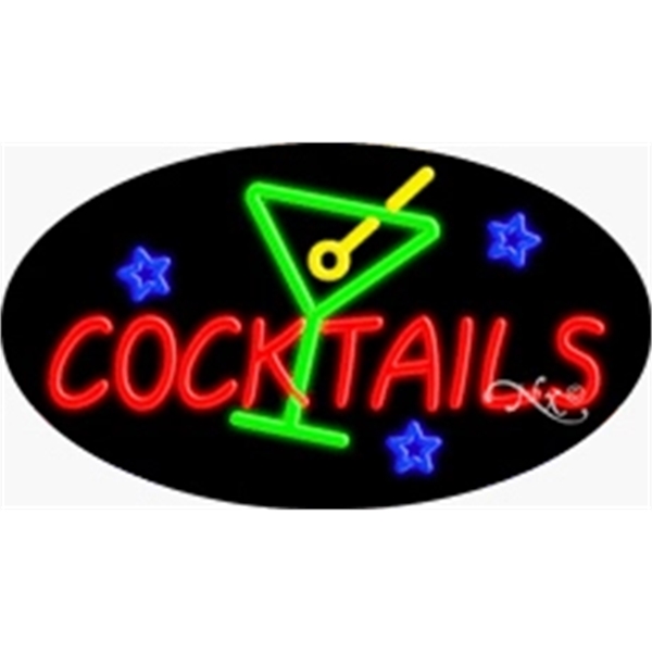 17" x 30" x 3" oval-shaped neon sign with flashing lights;... from ASI 30442 Above & Beyond Advertising Products / PromoAdLine