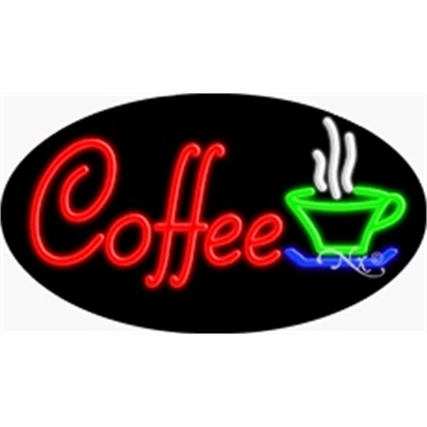 17" x 30" x 3" oval-shaped neon sign with flashing lights;... from ASI 30442 Above & Beyond Advertising Products / PromoAdLine