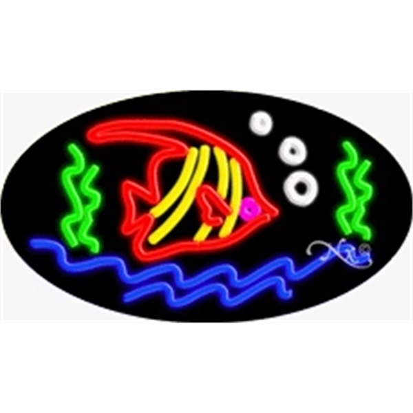 17" x 30" x 3" oval shaped, flashing neon sign; for... from ASI 30442 Above & Beyond Advertising Products / PromoAdLine