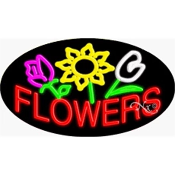 17" x 30" x 3" oval shaped, flashing neon sign; for... from ASI 30442 Above & Beyond Advertising Products / PromoAdLine