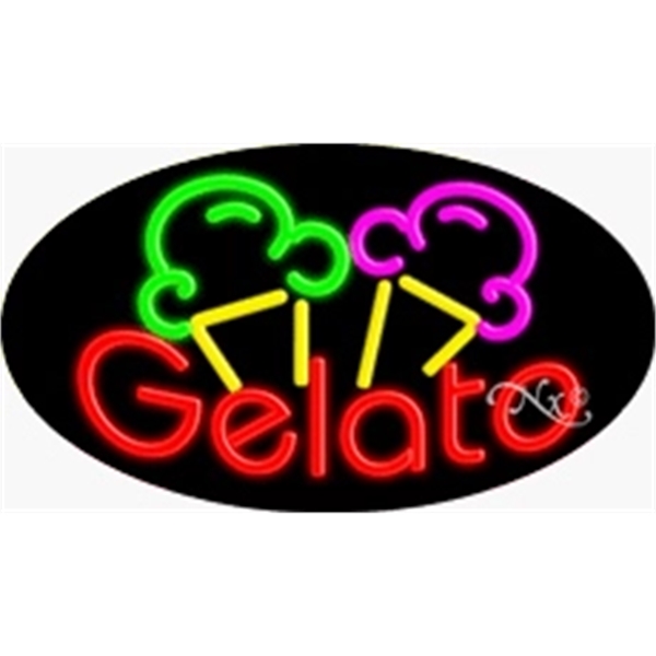 17" x 30" x 3" oval shaped, flashing neon sign; for... from ASI 30442 Above & Beyond Advertising Products / PromoAdLine