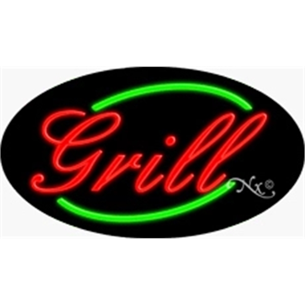 17" x 30" x 3" oval shaped, flashing neon sign; for... from ASI 30442 Above & Beyond Advertising Products / PromoAdLine