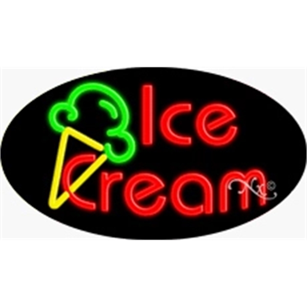 17" x 30" x 3" oval shaped, flashing neon sign; for... from ASI 30442 Above & Beyond Advertising Products / PromoAdLine