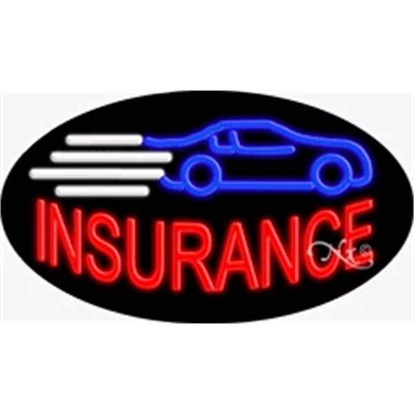 17" x 30" x 3" oval shaped, flashing neon sign; for... from ASI 30442 Above & Beyond Advertising Products / PromoAdLine