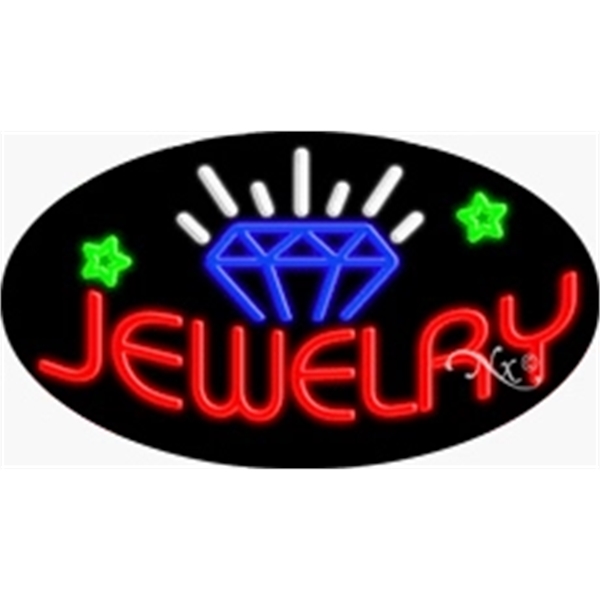 17" x 30" x 3" oval shaped, flashing neon sign; for... from ASI 30442 Above & Beyond Advertising Products / PromoAdLine