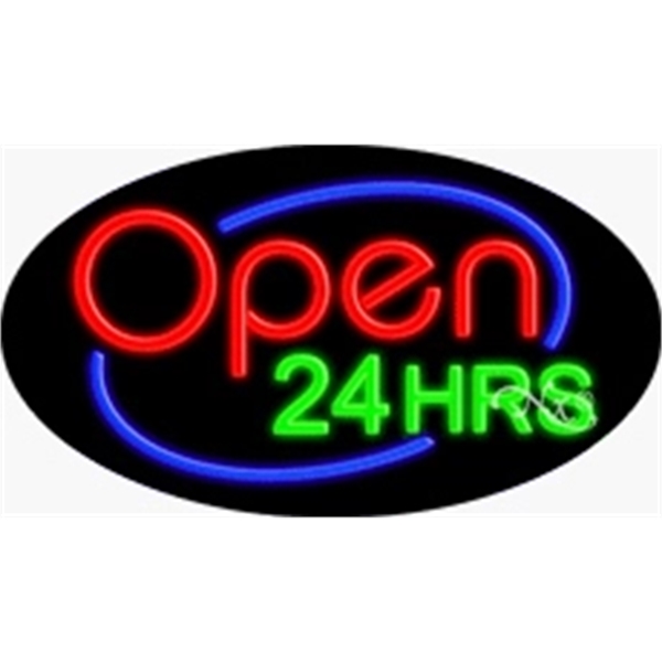 17" x 30" x 3" oval shaped, flashing neon sign; for... from ASI 30442 Above & Beyond Advertising Products / PromoAdLine