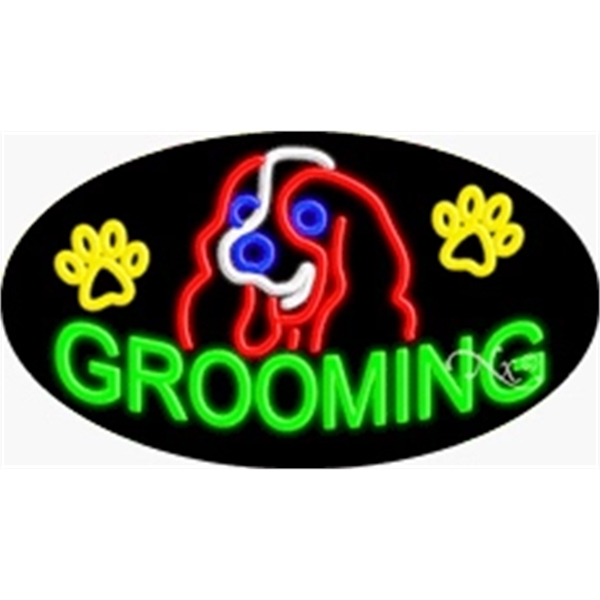 17" x 30" x 3" oval shaped, flashing neon sign; for... from ASI 30442 Above & Beyond Advertising Products / PromoAdLine