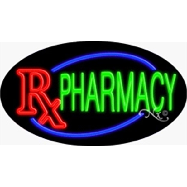 17" x 30" x 3" oval shaped, flashing neon sign; for... from ASI 30442 Above & Beyond Advertising Products / PromoAdLine