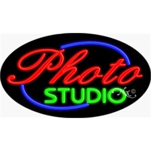 17" x 30" x 3" oval shaped, flashing neon sign; for... from ASI 30442 Above & Beyond Advertising Products / PromoAdLine