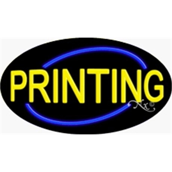 17" x 30" x 3" oval shaped, flashing neon sign; for... from ASI 30442 Above & Beyond Advertising Products / PromoAdLine