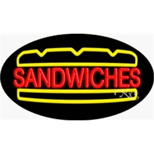 17" x 30" x 3" oval shaped, flashing neon sign; for... from ASI 30442 Above & Beyond Advertising Products / PromoAdLine