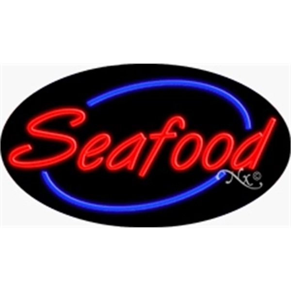 17" x 30" x 3" oval shaped, flashing neon sign; for... from ASI 30442 Above & Beyond Advertising Products / PromoAdLine