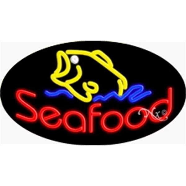 17" x 30" x 3" oval shaped, flashing neon sign; for... from ASI 30442 Above & Beyond Advertising Products / PromoAdLine