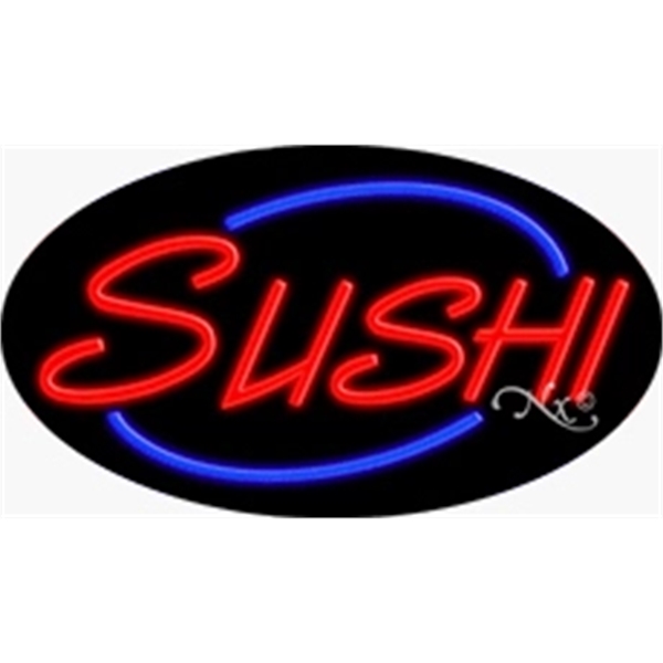 17" x 30" x 3" oval shaped, flashing neon sign; for... from ASI 30442 Above & Beyond Advertising Products / PromoAdLine