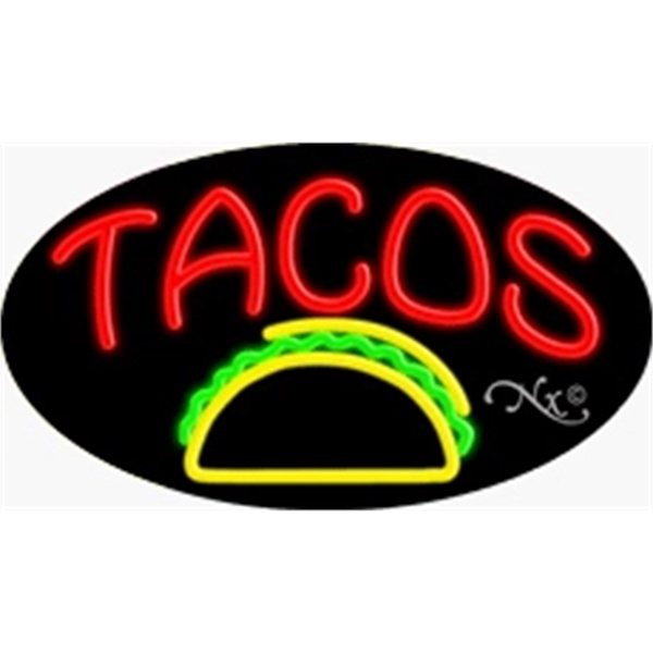 17" x 30" x 3" oval shaped, flashing neon sign; for... from ASI 30442 Above & Beyond Advertising Products / PromoAdLine