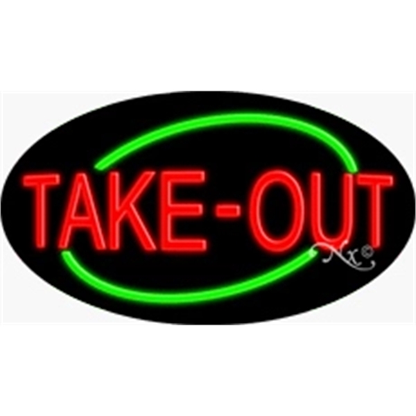 17" x 30" x 3" oval shaped, flashing neon sign; for... from ASI 30442 Above & Beyond Advertising Products / PromoAdLine