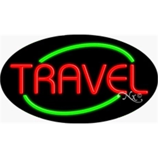 17" x 30" x 3" oval shaped, flashing neon sign; for... from ASI 30442 Above & Beyond Advertising Products / PromoAdLine